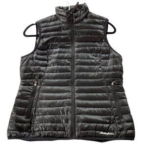 Eddie Bauer Travex EB700 Puffer Down Vest Women's Small Black Full Zip Packable